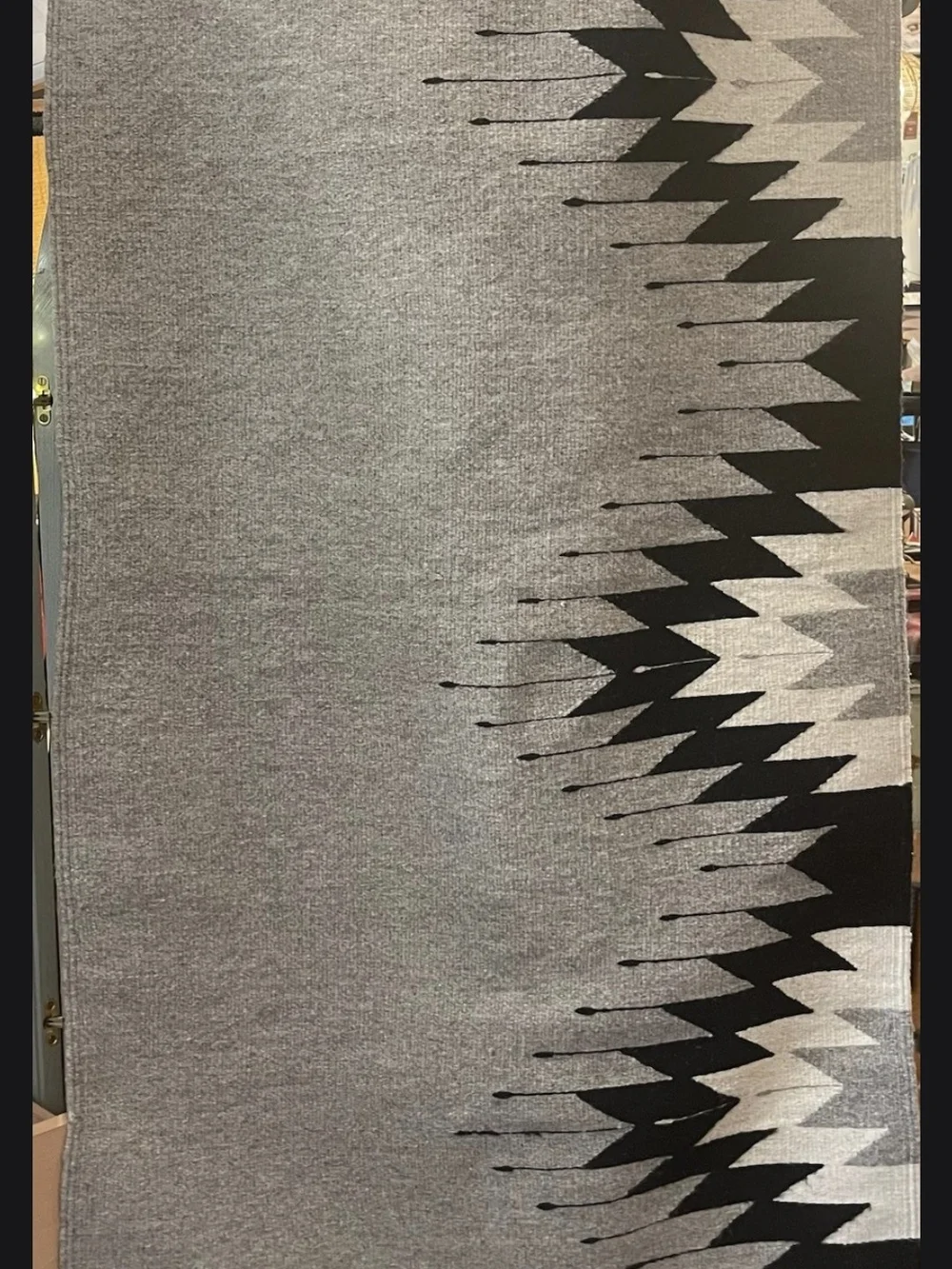 Geometric Black & Gray Aztec Rug